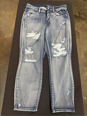 Judy Blue Boyfriend Jeans Women’s 16W Distressed Light Wash Plus Size Denim